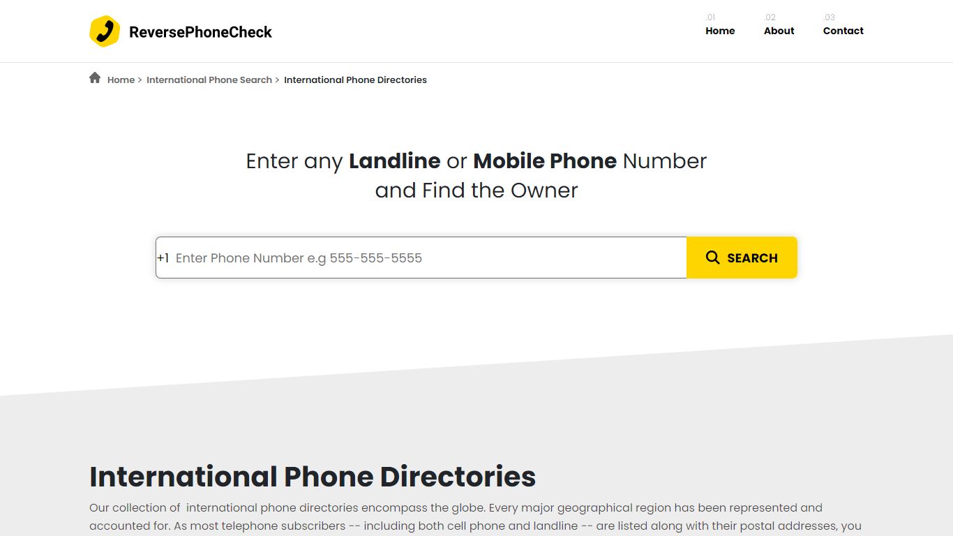 Online International Phone Directories - ReversePhoneCheck